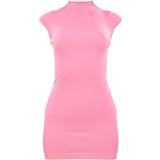 PrettyLittleThing Structured Contour Rib Cap Sleeve Bodycon Dress - Pink