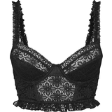 PrettyLittleThing Lace Hook And Eye Detail Crop Corset - Black