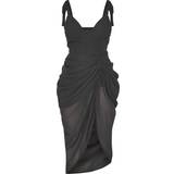 Dresses PrettyLittleThing Underwire Detail Draped Midi Dress - Black