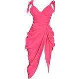 Dresses PrettyLittleThing Underwire Detail Draped Midi Dress - Hot Pink