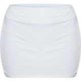 PrettyLittleThing Low Rise Slinky Micro Mini Skirt - White