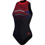 Women Swimsuits on sale Speedo Printed Hydrasuit Swimsuit - Black/Fed Red/Chroma Blue/White