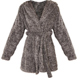 PrettyLittleThing Fluffy Dressing Gown - Charcoal