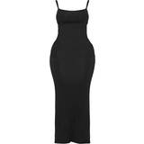 PrettyLittleThing Shape Jersey Strappy Maxi Dress - Black