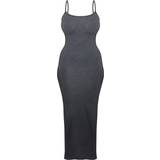 Long Dresses PrettyLittleThing Shape Jersey Strappy Maxi Dress - Charcoal Grey