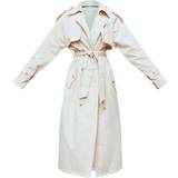 Women Coats on sale PrettyLittleThing Panel Detail Belted Trench Coat - Stone