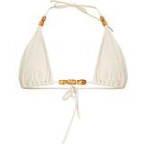 PrettyLittleThing Wooden Bead Triangle Bikini Top - Sand