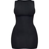 PrettyLittleThing Shape Slinky Straight Neck Sleeveless Bodycon Dress - Black