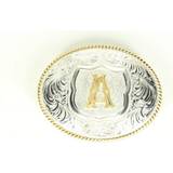 Silver Scented Candles Crumine Oval Initial Buckle 2.75 X