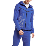 Nike tech fleece full zip hoodie blue Nike Men's Tech Fleece Graphic Full Zip Hoodie - Royal Blue