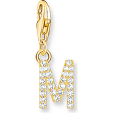 White Charms & Pendants Thomas Sabo Gold Plated Zirconia Letter Charm