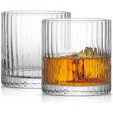 Red Whisky Glasses Joyjolt Elle Fluted Double Old Fashion Whiskey Glass