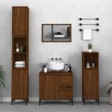 Brown Tall Bathroom Cabinets vidaXL Badschrank Braun Eichen-Optik