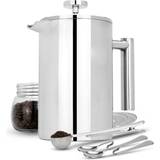 Silver Coffee Presses Maison & White French Press Cafetiere FREE
