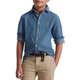 Short Sleeves Shirts Children's Clothing Polo Ralph Lauren Kids Embroidered denim shirt blue Y