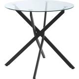 Dining Tables on sale Homcom Round Clear/Black Dining Table 80cm