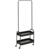 Clothes Racks on sale Homcom Metal with on Wheels w/ 2 Basket Clothes Rack