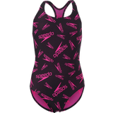 Speedo Boom Logo Medalist Swimsuit - Black/Electric Pink (812858)