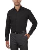 Van Heusen Big & Tall Classic/Regular Fit Wrinkle Free Poplin Solid Dress Shirt - Black