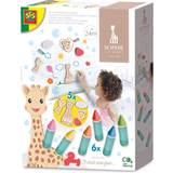 Giraffes Bath Toys SES Creative 14498 Sophie la Girafe-Badewannen-Wachsmalstifte mit Formen