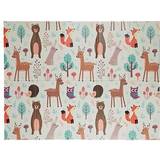 Relaxdays Forest Animals, Non-Toxic, Washable, HBT 1 x 195 x 150 cm, XPE Foam, Children's Play Mat, Colourful, 1 Item