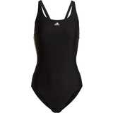 Adidas Women Swimwear adidas Women's Mid 3-Stripes Swimsuit - Black/White
