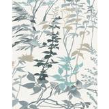 Erismann Wallpapers Erismann Casual Chic Cottage Leaves Wallpaper 10258-18 White Blue Grey 10258-18