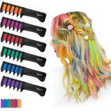 Temporary Chalk Combs Washable & Non-Toxic Hair Color Set 6 Pack