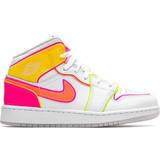 Jordan Trainers Children's Shoes Jordan Jordan 1 Mid Edge Glow GS - White/Hyper Crimson/Pink Blast/Lemon Venom