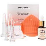 Grace & Stella Facial Cupping Set 2 Small Cups, 2 Medium Cups, 1 Large Cup, 1 Jojoba Oil, 1 Silicone Cleansing Pad & 1 Drawstring Bag