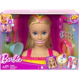 Plastic - Styling Doll Heads Dolls & Doll Houses Barbie Deluxe Styling Head Totally Hair Blonde Rainbow Hair HMD78