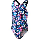 Multicoloured Swimwear Speedo Digital Allover Leaderback til piger Sort/Blå 164/13-14y