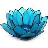 Turquoise Candle Holders Blue Capiz Shell Lotus Flower Candle Holder