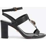 40 ½ Heeled Sandals Kurt Geiger London Women's Heels Black Leather Hampton Tbar