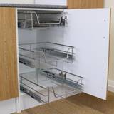 Kitchen Units Kukoo Kitchen Storage Metal Baskets, Pull Out 400mm Wide Cabinet