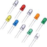 Green LED Lamps 100 pieces clear led light emitting diodes bulb lamp, 5 mm multicolor