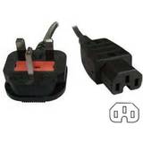 Fairline 2m uk mains plug to c15 hot condition" iec socket"