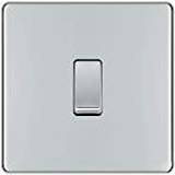 Dimmers BG Chrome 10A 10AX 1 Gang 2 Way Plate Switch