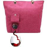 PortoVino City Wine Tote Pink Fashionable Wine Purse with Hidden, Insulated Compartment, Holds 2 Bottles of Wine! Great
