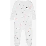 Zipper Jumpsuits Children's Clothing Nike White Cotton Logo Babygrow month