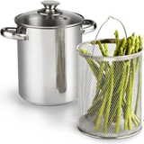 Cook N Home Basics Stainless Steel Asparagus Vegetable Oil Cookware Set with lid
