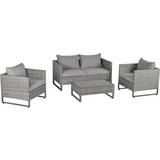Synthetic Rattan Outdoor Lounge Sets OutSunny 4 PCs Outdoor Lounge Set