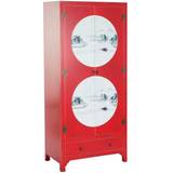 Red Wall Cabinets Dkd Home Decor Cupboard 85,5 Fir Red Wall Cabinet