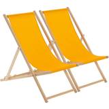 Orange Sun Chairs Garden & Outdoor Furniture Harbour Housewares Wooden Folding Garden Sun Lounger Deck