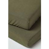 Linen Bed Sheets Homescapes Soft Linen Fitted Cot Bed Sheet Green (120x60cm)