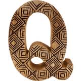 Geko Hand Carved Wooden Geometric Letter Q