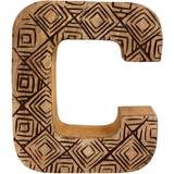 Geko Hand Carved Wooden Geometric Letter C