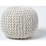 Natural Stools Homescapes Knitted Pouffe 35cm