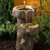 Smart Garden Solar Power Novelty Tree Trunk Water Fountain Feature Bird Bath