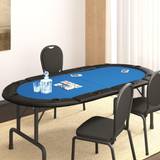 vidaXL 10-Player Folding Poker Tabletop Blue 208x106x3